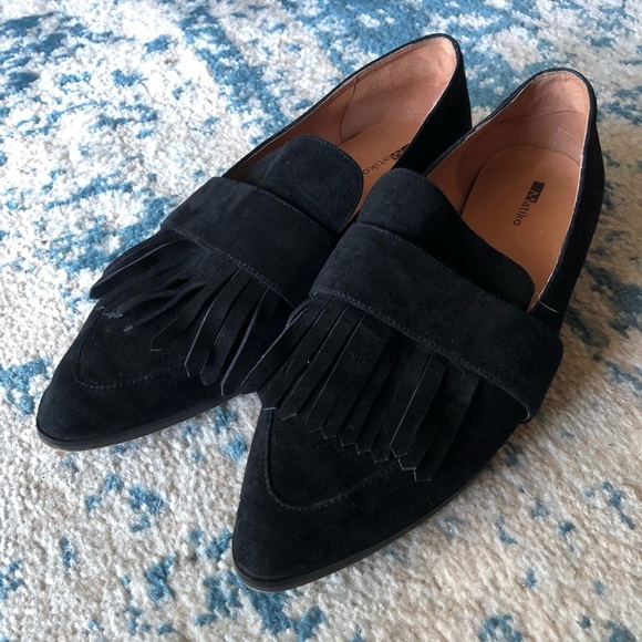 Free People Shoes - Matiko suede loafer point shoes with fringe NWT